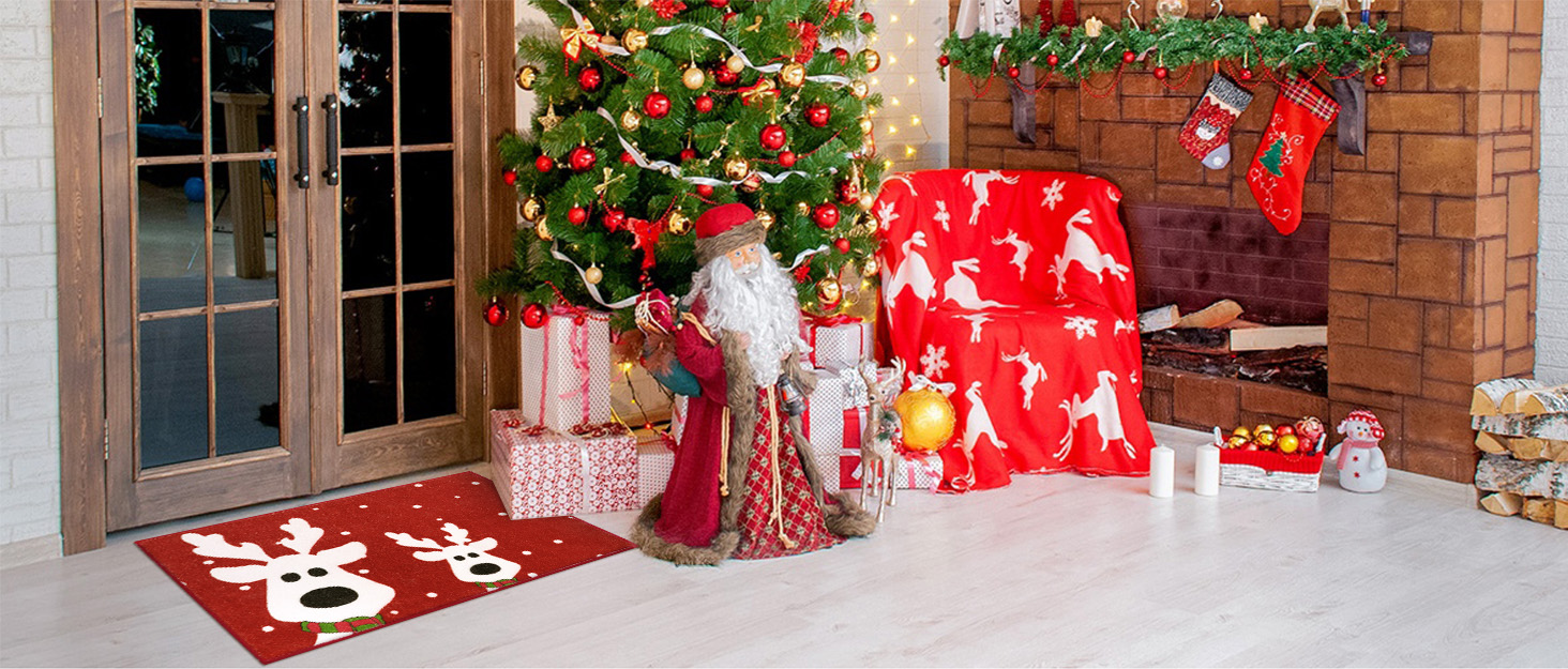 HAOCOO Living Room Rug 5' x 7' White Rug,Geometric Boho Rug