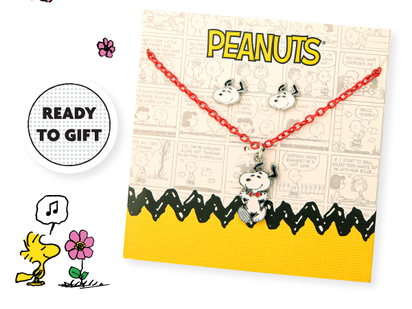 Amazon.com: PEANUTS Snoopy Necklace and Snoopy Stud Earrings