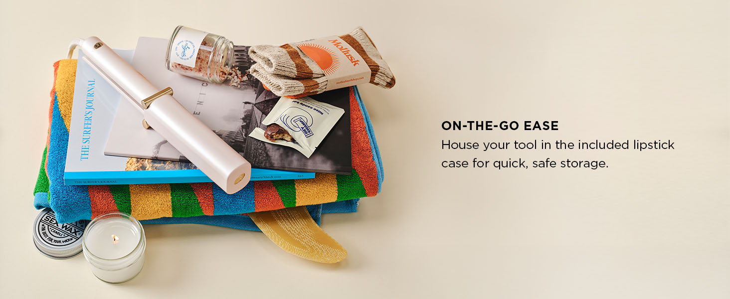 House your tool in the included lipstick case for quick, safe storage.