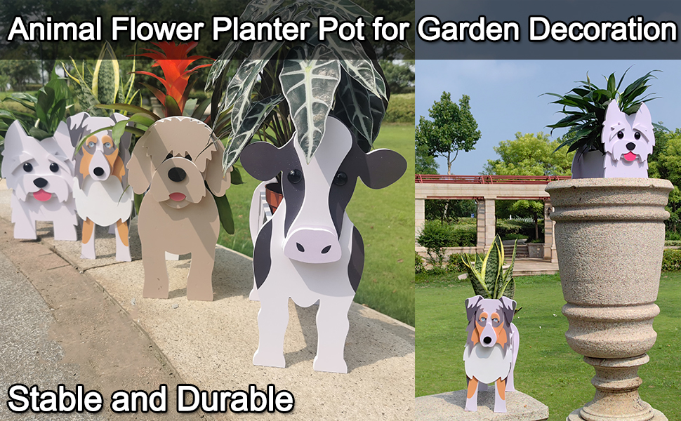 Soylroip Dog Planters for Outdoor Plants Animal Planters