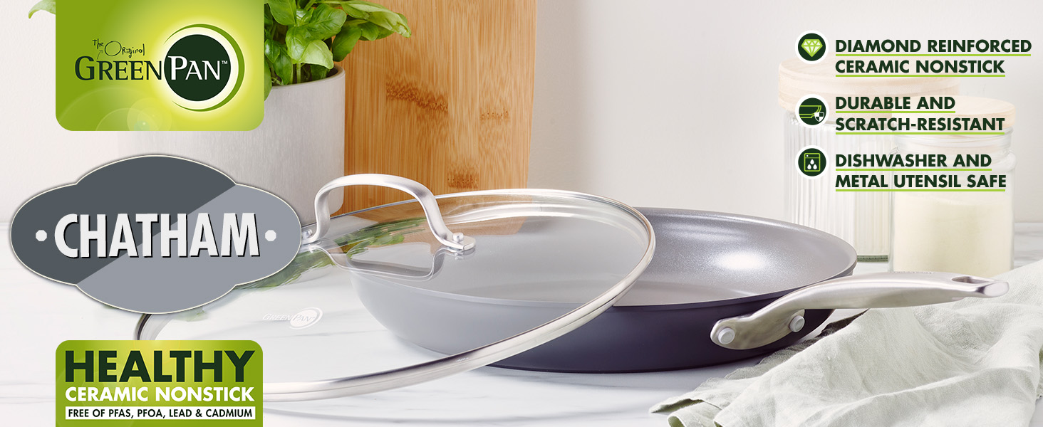 GreenPan Chatham Hard Anodized Healthy Ceramic Nonstick, 12