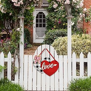 Red Heart Wooden Sign Love Wall Hanging