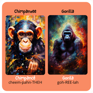 Chimpanzee and Gorilla. My first bilingual animal book images