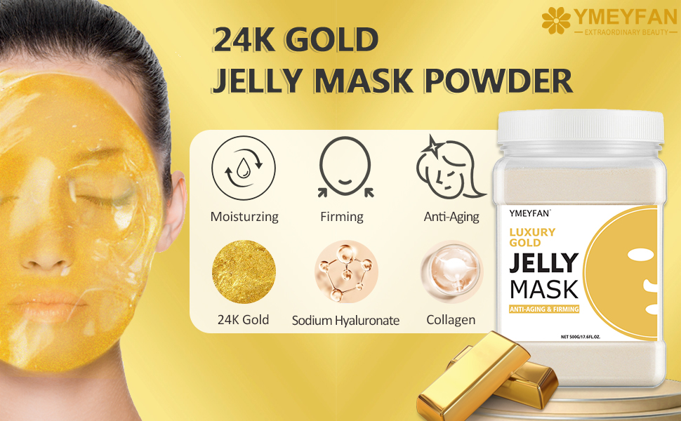 Jelly Mask Powder for Facial Professional 24K Gold Anti