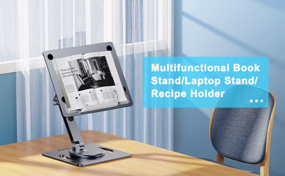 OATSBASF Book Stand for Reading, Rotating Book Holder