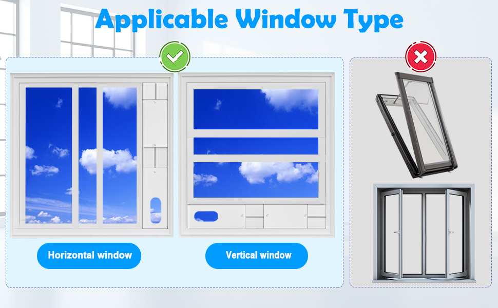 Universal Portable Air Conditioner Window Vent Kit for 5.1 & 5.9 Inch