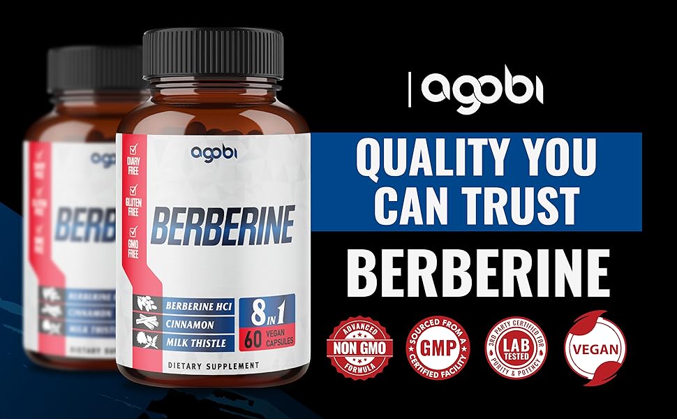 8in1 Berberine Supplement 12800mg with Ceylon, Milk Thistle, Turmeric, Elderberry & More
