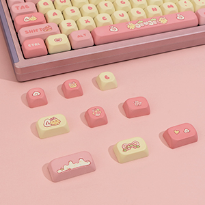 ♡KYK♡ Amazon.com: GEKUCAP PBT Cute Pink Yellow Keycaps 136 Keys