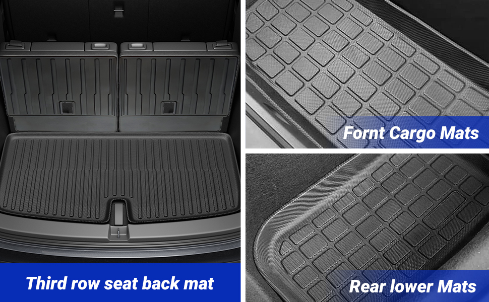 BRYOUS Floor Mat for Tesla Model Y 7 Seater 20202024 9PCS Full Set Floor Mats with