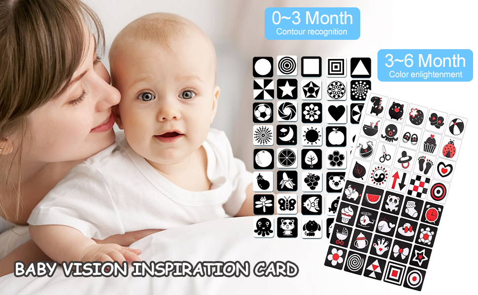 20 PCS 40 Pictures Infant Flash Cards High Contrast Baby Development