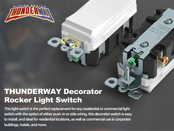 ThunderWay 3-Way Decorator Light Switch White, Single Pole
