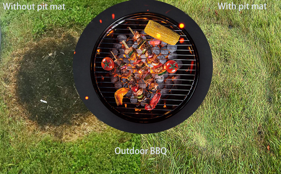YWWQYBYQ 24" Fire Pit Mat,Thick Round Grill Mat for Outdoor