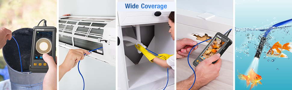 Triple Lens Endoscope, Anykit 1080P Borescope Inspection Camera with Light