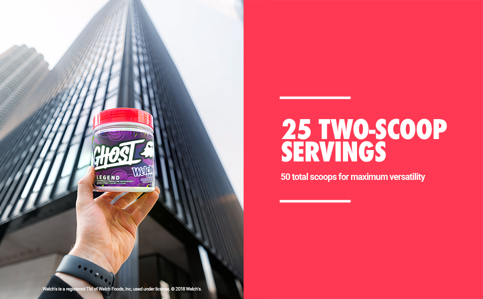 GHOST Legend PreWorkout Energy Powder 25 Servings Caffeine, L