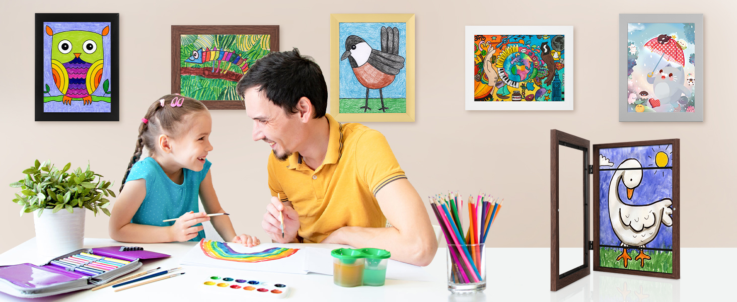 [3Pack] Kids Art Frames, 8.5x11 Front Opening Kids Artwork