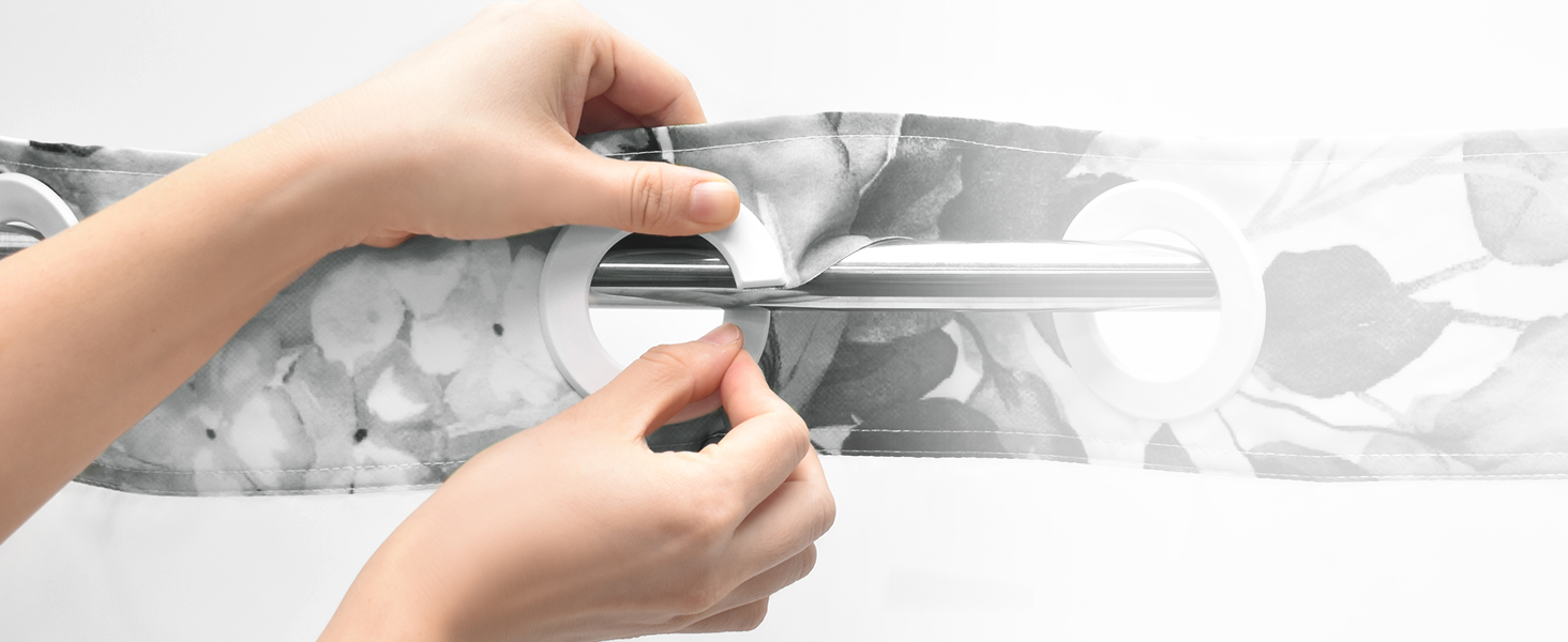 WITHLOC No Hook Shower Curtain with Snap in Liner