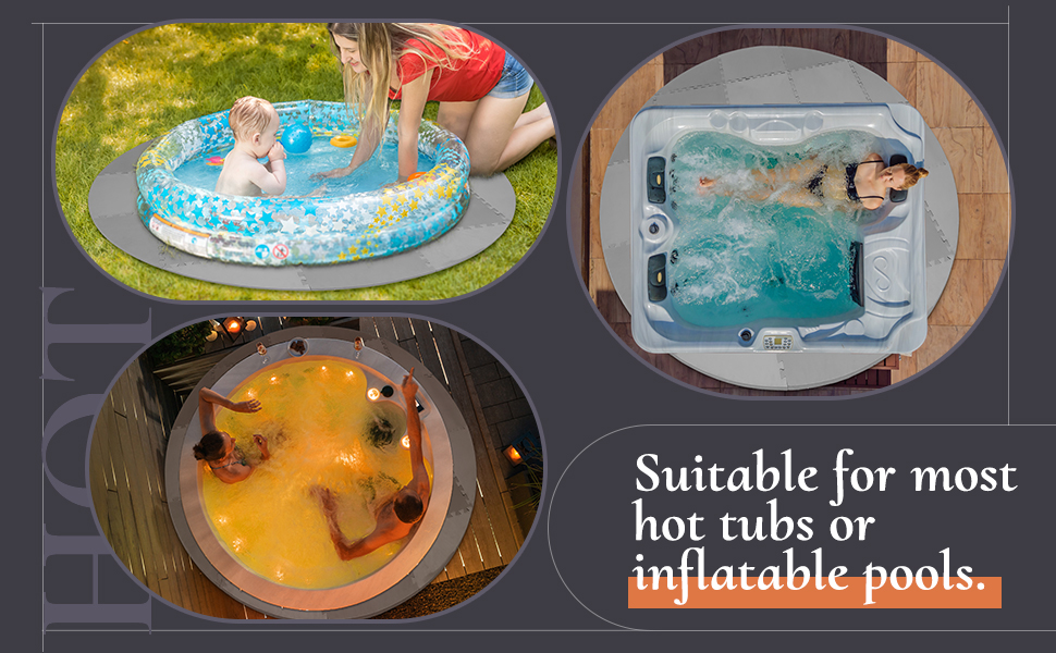 78 Inch Diameter 21 Pcs Hot Tub Mat Interlocking Foam