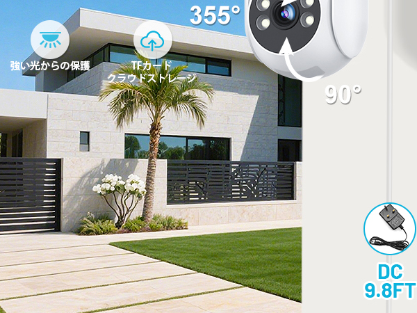 Amazon.co.jp: 【360°全方位監視】二重レンズ 防犯カメラ 屋外 wifi