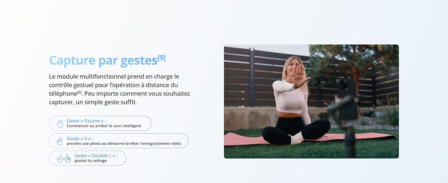 Plusieurs panneaux montrant un appareil en action, capturant les paramètres et les gestes. Des écrans d'interface technique présentant diverses caractéristiques et fonctionnalités de contrôle.