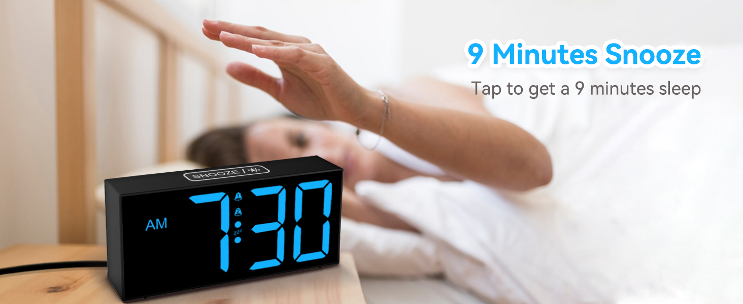 Netzu Loud Alarm Clock for Heavy Sleepers Adults, Large