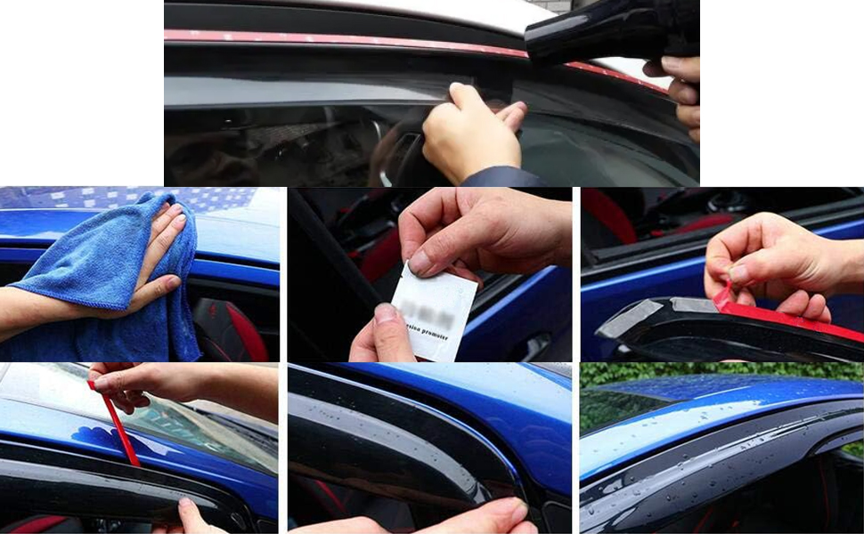 Smoke Tinted Window Sun Rain Visors Vent Guard Deflector