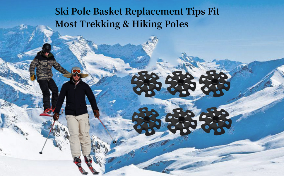 6 Pack Snow Baskets for Trekking Poles,Universal Mud Ski