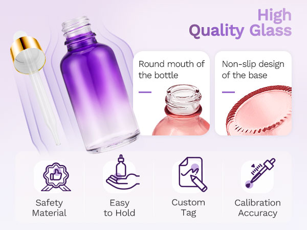 Amazon.com: Dropper Bottle 5 Pack 1 oz, Purple Glass Eye