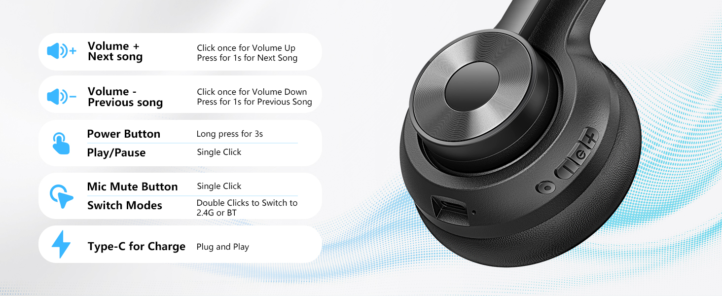 wireless headphones with mic