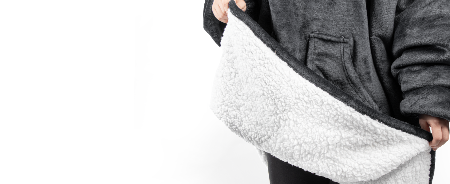 Sherpa Wearable Blanket Hoodie,Oversized Blanket Hooded