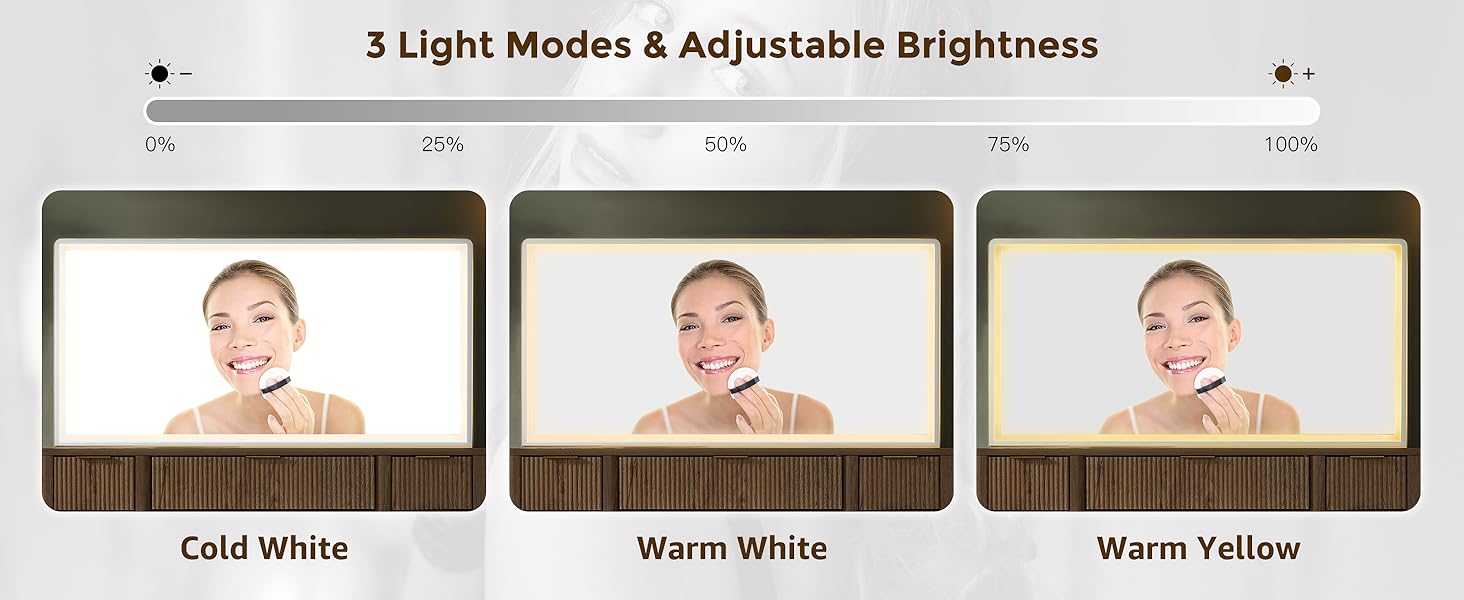 Large Mirror and HD LED Lights