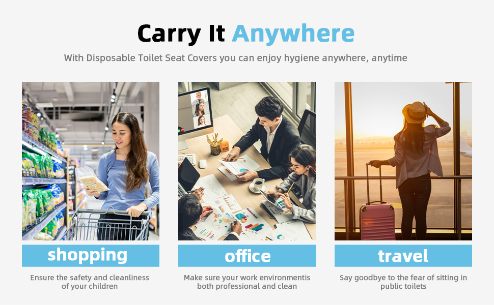 SFOPORD XL 100PCS Toilet Seat Covers Disposable Flushable Paper Toilet Seat Cover