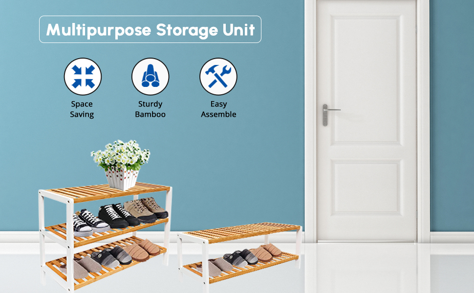 ACCURATE Bamboo Shoe Rack, Plant Rack, Perfect for Corridor, Living