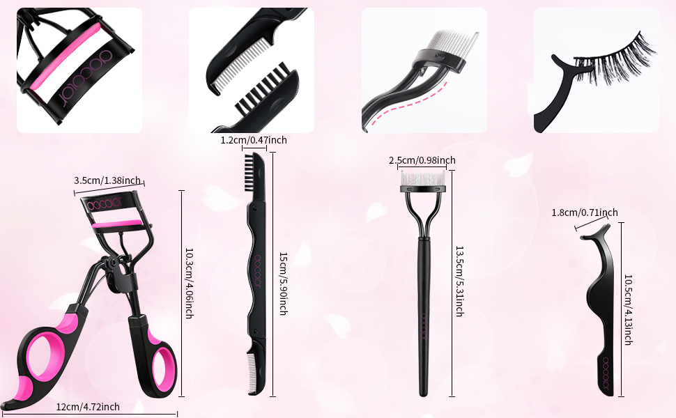 Docolor Eyelash Curler Kit, 4 in 1 Lash Curler Kit with 6 Extra