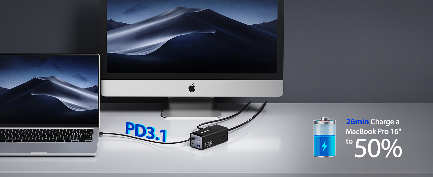 Amazon.com: Aergiatech USB C Power Strip 140W, USB C Charging Station ...