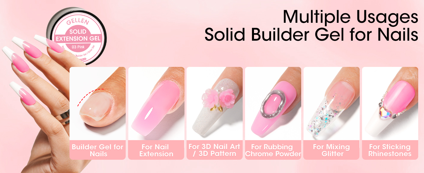 solid builder gel for nails 3d gel