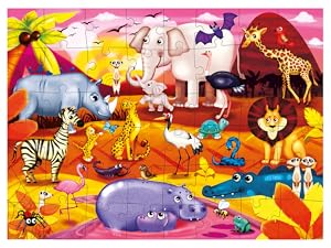 QUOKKA Learning Jigsaw Puzzles for Kids 4-6 Years Old 4X48 Puzzles Polar, Africa, City, Farm