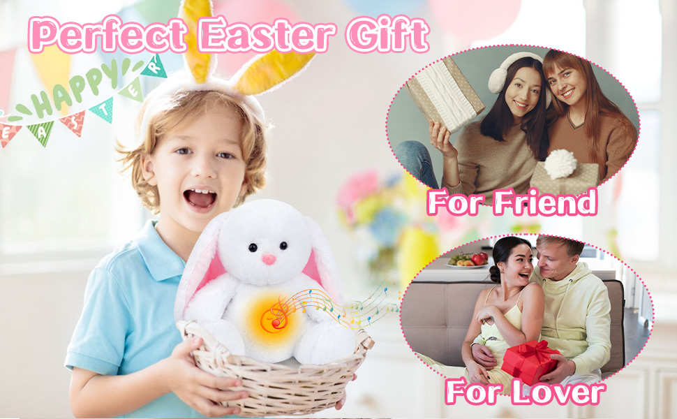 Breathing Stuffed Animals Bunny Plush Toys Easter Easter Plush Toys For Kids Easter Gifts