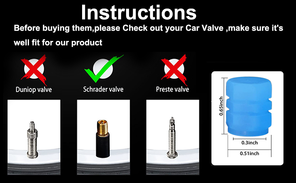 YUEARN Valve Stem Caps, 16 PCs 4 sets Glowing Tire Caps, Glow in The Dark Tire Valve