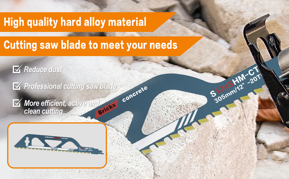 Reciprocating Saw Blade Set,Demolition Masonry Hard Alloy Saw Blade for
