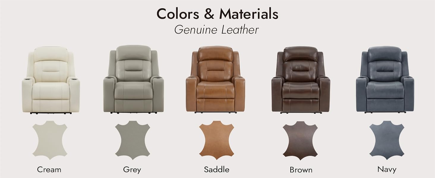 Genuine Leather Lay Flat Recliner