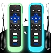 2-Pack Remote-Cover for Roku-TV-Remote Control Glow in The Dark Silicone Protective Cover Case (M...
