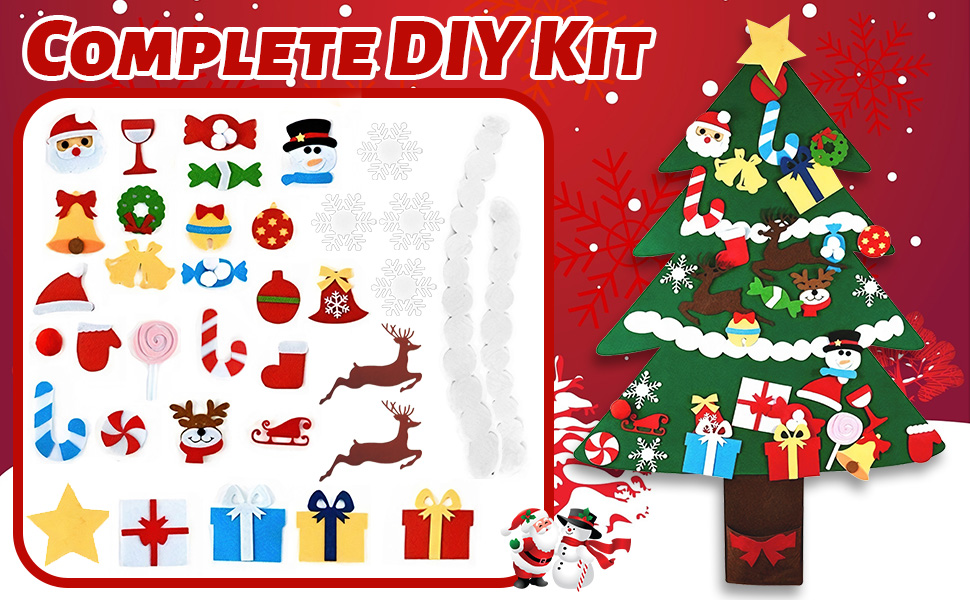 felt Christmas tree set