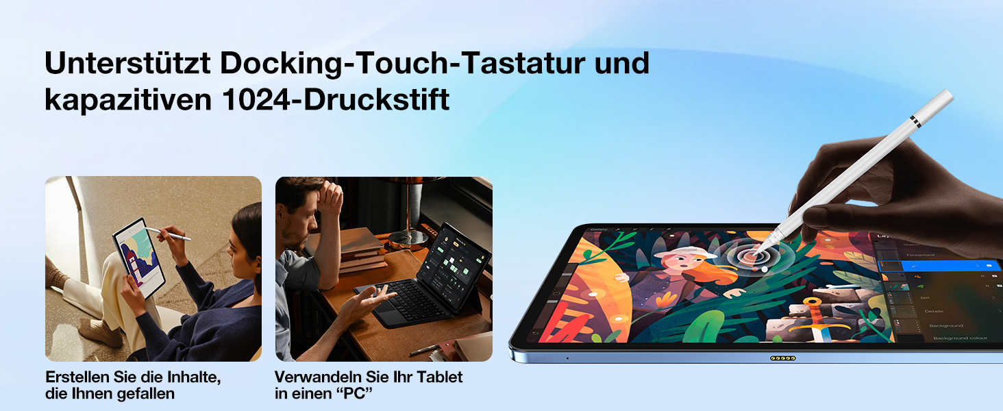 2.4K Gaming Tablet, 10800mAh Akku Tablet mit 16MP+8MP 4G Dual SIM/ 5G WiFi/GPS/Widevine L1