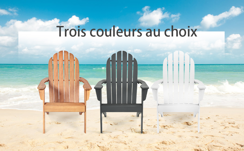 RELAX4LIFE Fauteuil Adirondack En Bois Acacia Massif, Certifié FSC, Résistant Aux Intempéries,Chaise D'Extérieur Charge Max 160 KG Pour Balcon, Terrasse, Plage, Naturel 15 6