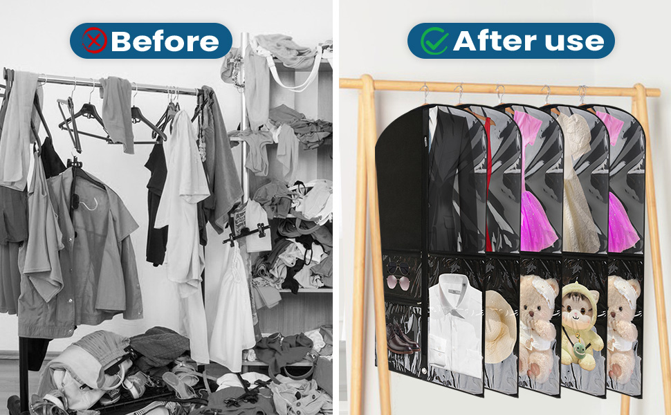 BIGTHREE Clear Dance Costume Garment Bag, 39 Inch Garment Bag for Dance