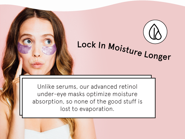 Advanced hydrogel design of our gold eye patches for puffy eyes can lock in moisture for longer