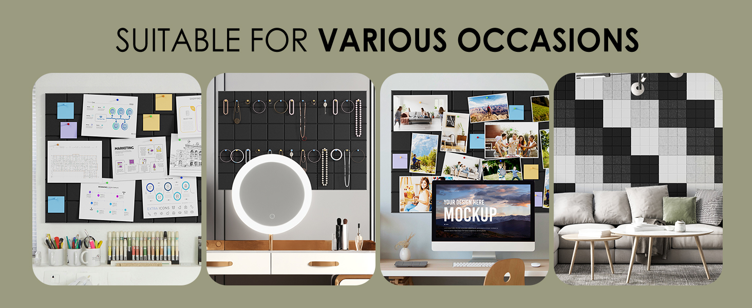 MaxGear Nine-Grid Cork Board 36" x 24" Self-Adhesive Pin Board