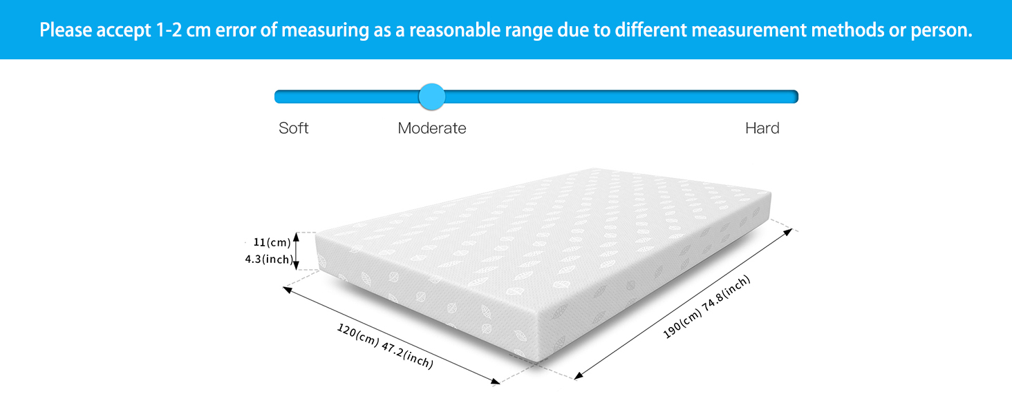 Good Nite Mattress Memory Foam Double Mattresses Soft 4.3 inch Mattress
