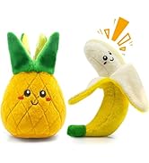 HGB Squeaky Dog Toys- Stuffed Plush Pineapple Banana Dog Toys for Small, Medium, Large Dogs, Pupp...
