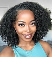 Feibin Mongolian Afro Kinky Curly Bundles Human Hair Bundles 8 10 12 Inches 4B 4C Afro Kinky Bulk...